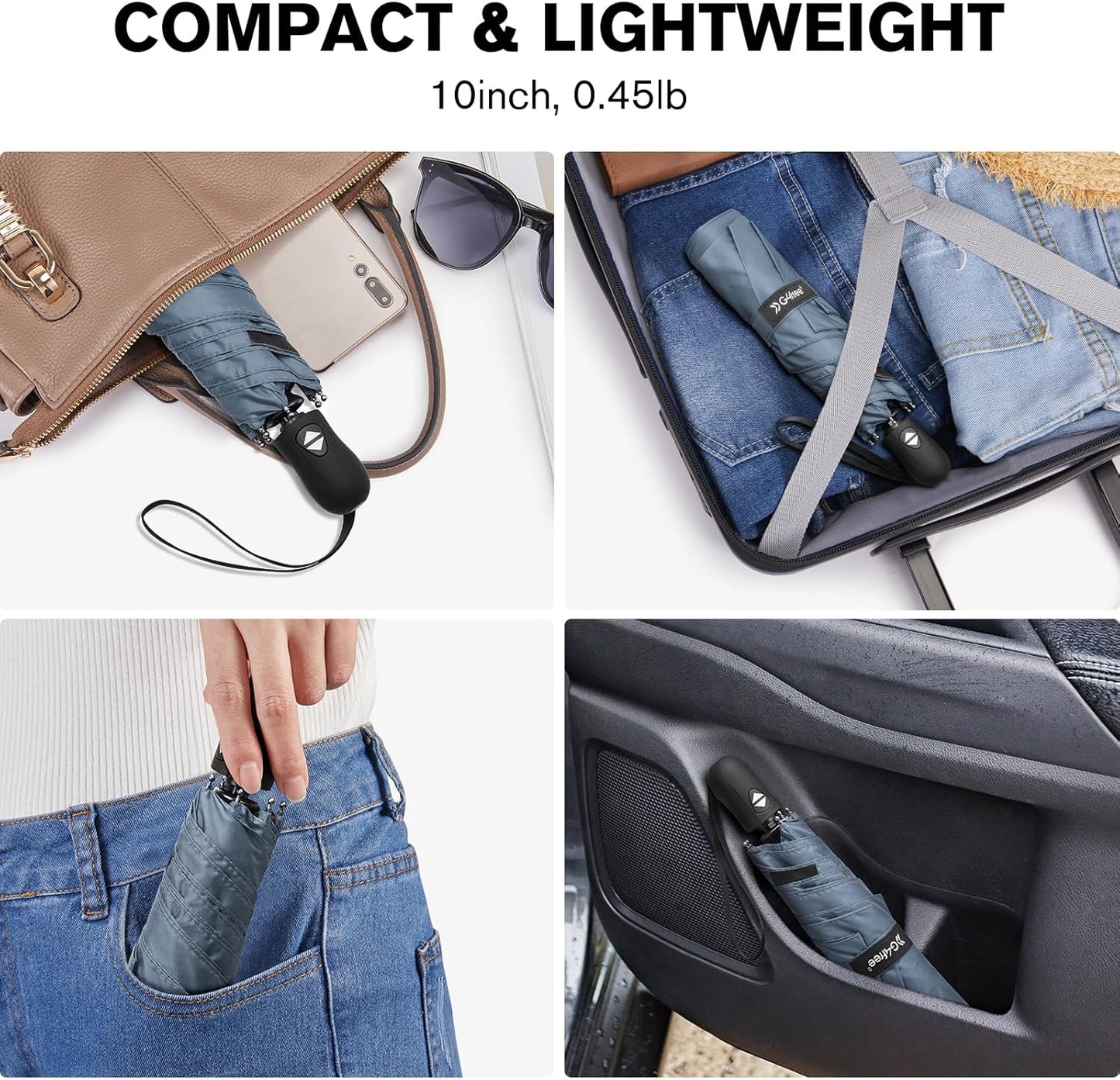 G4Free Mini Ultralight Umbrella UPF 50+ UV Protection Compact Lightweight Travel Umbrella Super Slim Small Portable Automatic Open and Close,40 Inch