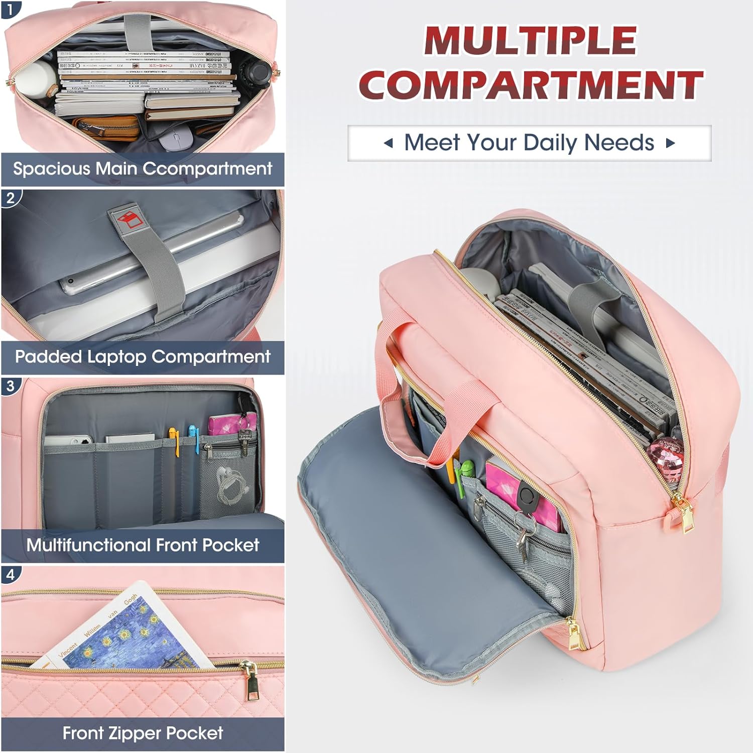 NEWHEY Laptop Bag 17.3 Inch Laptop Briefcase for Women Men Waterproof Shoulder Messenger Bag Large