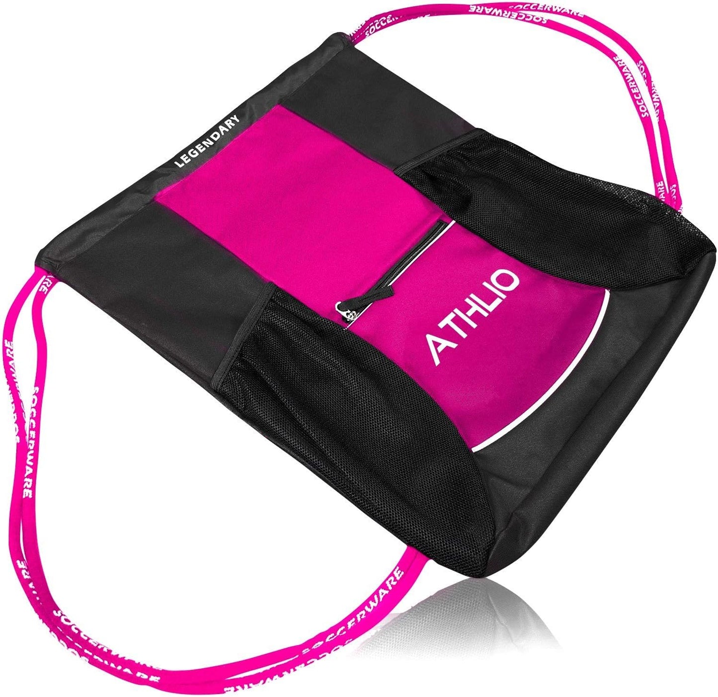 Soccerware Legendary Drawstring Gym Bag - Waterproof | For Sports & Workout Gear | XL Capacity | Heavy-Duty Sackpack Backpack