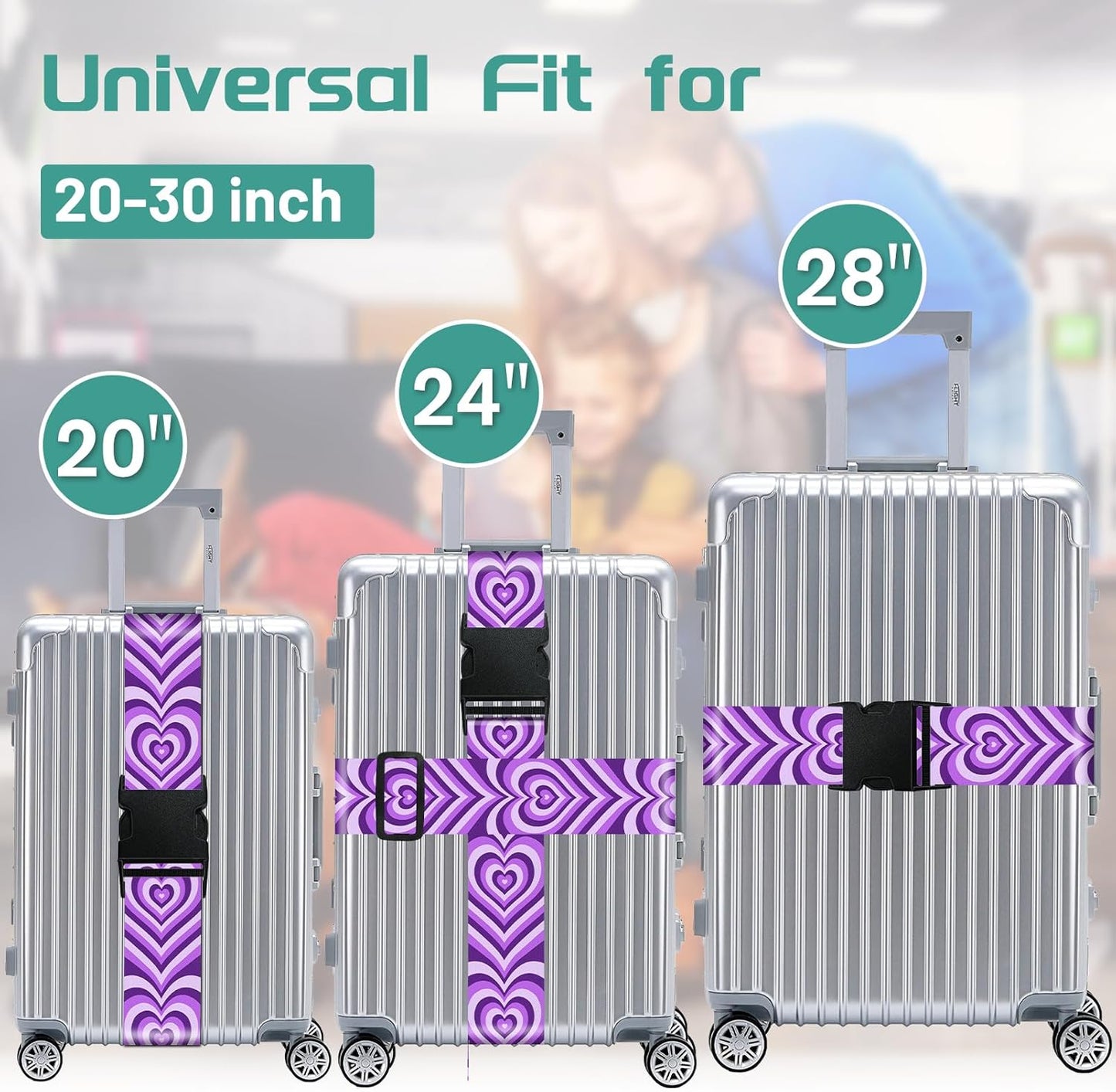 Slohif Luggage Straps for Suitcases Travel Belt Accessories Luggage Connector Identifiers 2 Pack