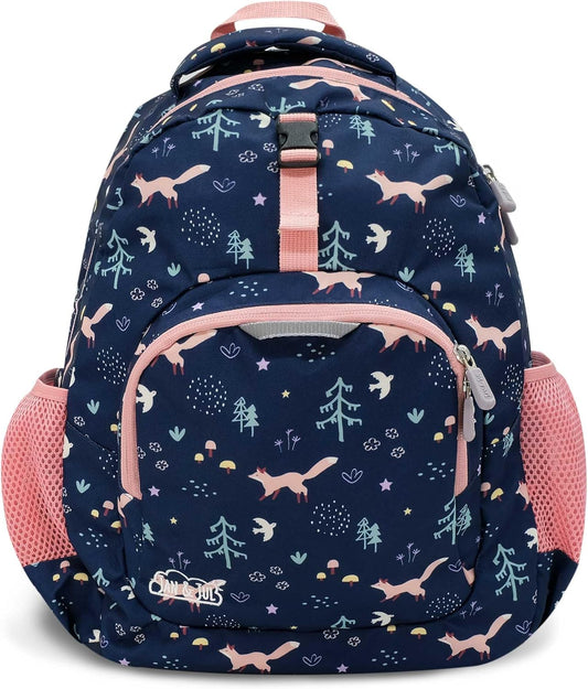 JAN & JUL Girls' Water Resistant Backpack for School, Lightweight Schoolbag for Kids (Navy Forest, One Size)