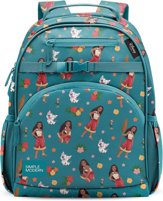 Simple Modern Large Disney Kids Backpack for School Girls and Boys | Elementary Backpack for Teen | Fletcher Collection | Kids - 16" tall | Moana Oceana