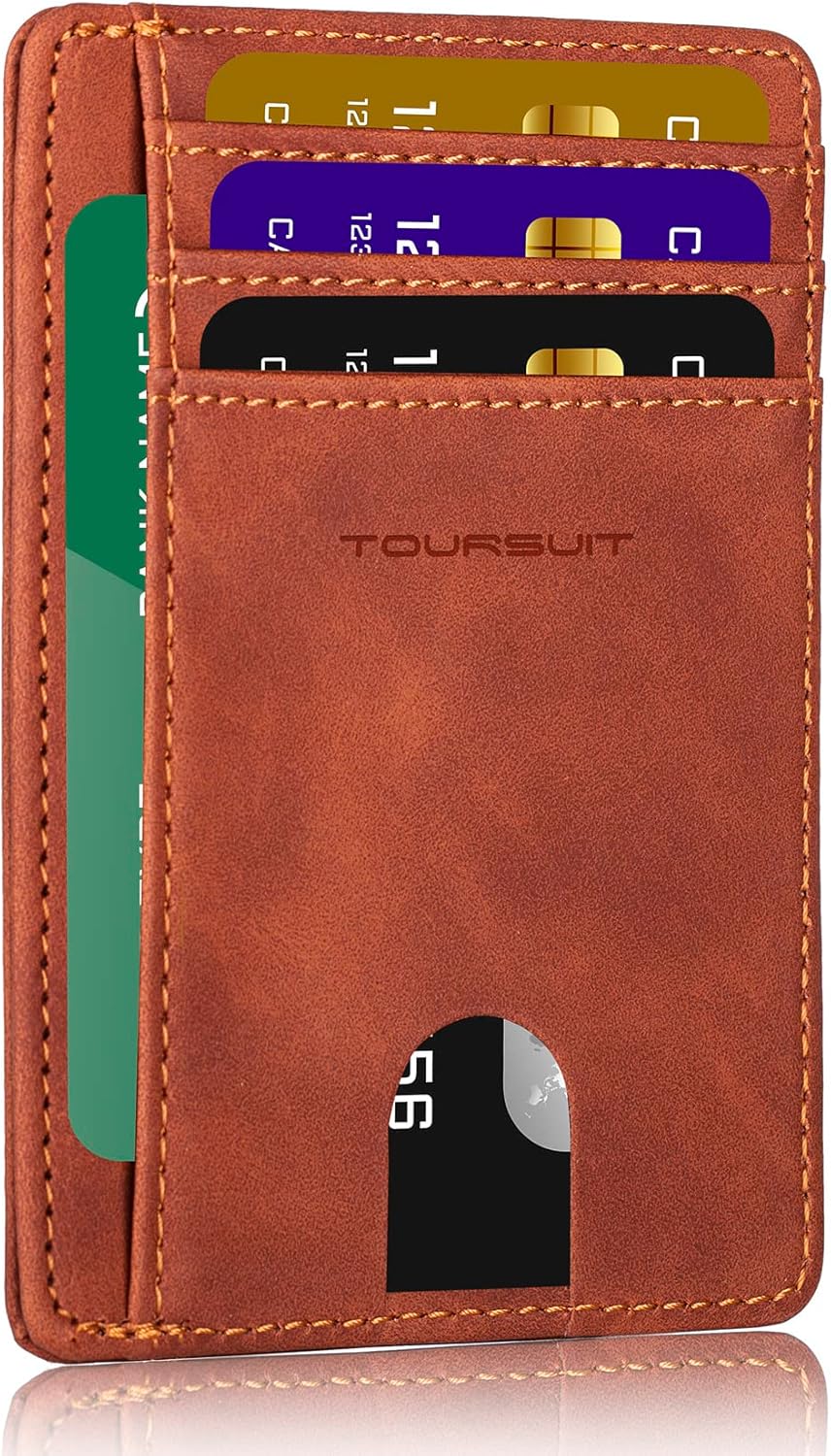 TOURSUIT Travel Minimalist Slim Front Pocket Wallet for Men Women, RFID Blocking Credit Card Holder