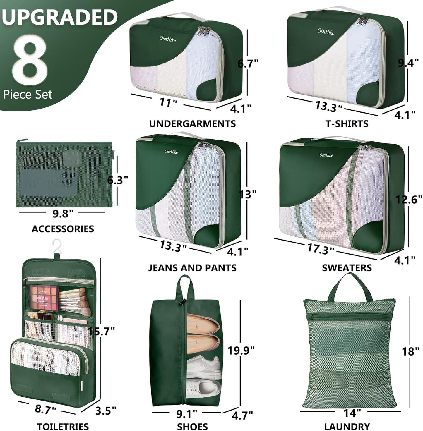 8 Set Packing Cubes for Travel, Gifts for Women Mom,Anti-Tearing Suitcase Organizer for Luggage