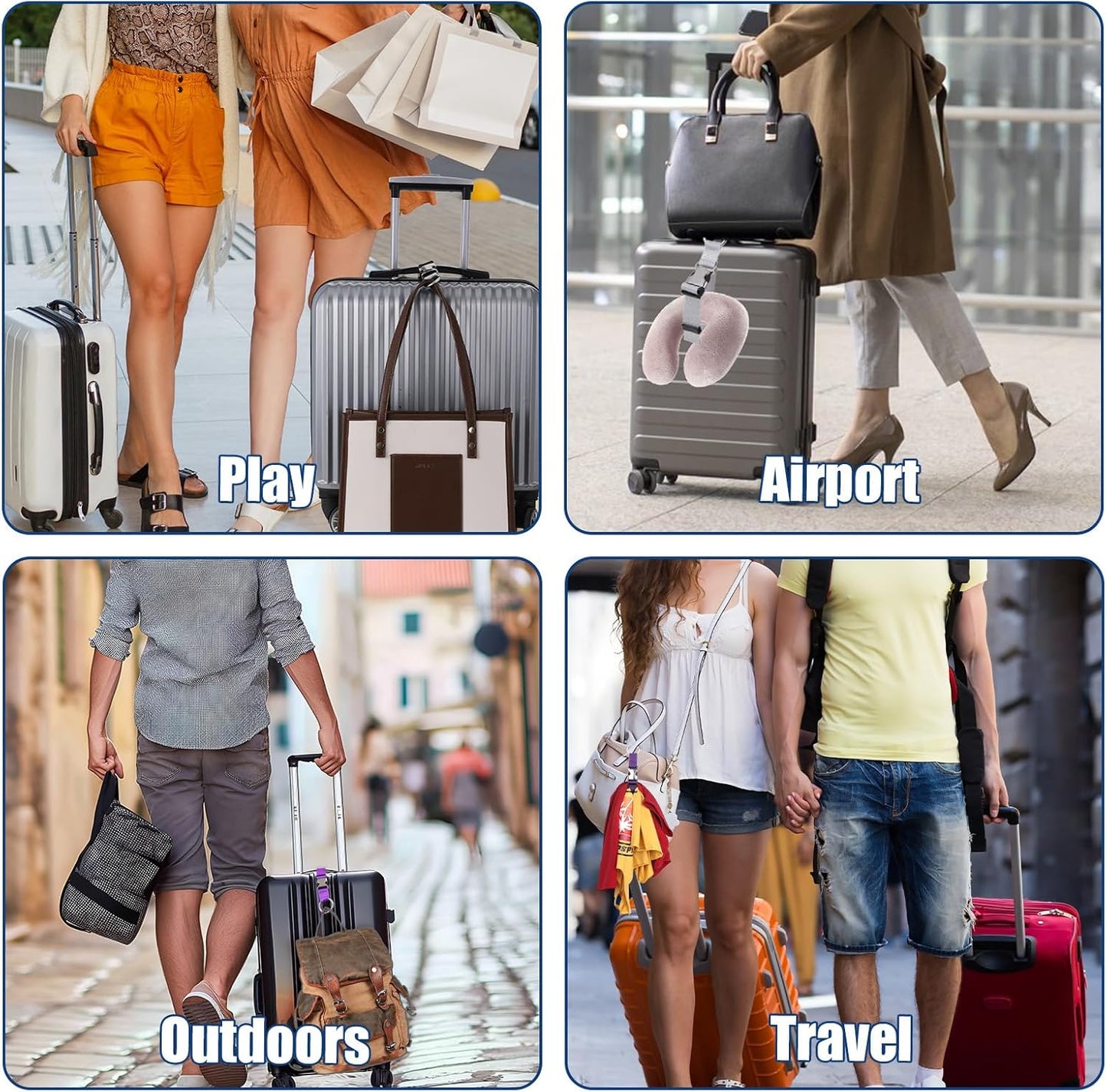 3 Pcs Add a Bag Strap Luggage Straps for Suitcases Heavy Duty Adjustable Suitcase Belt Carry Extra Bags Valises Strap for Travel Belt with Buckle Attachment for Connecting Luggage Together, 3 Colors