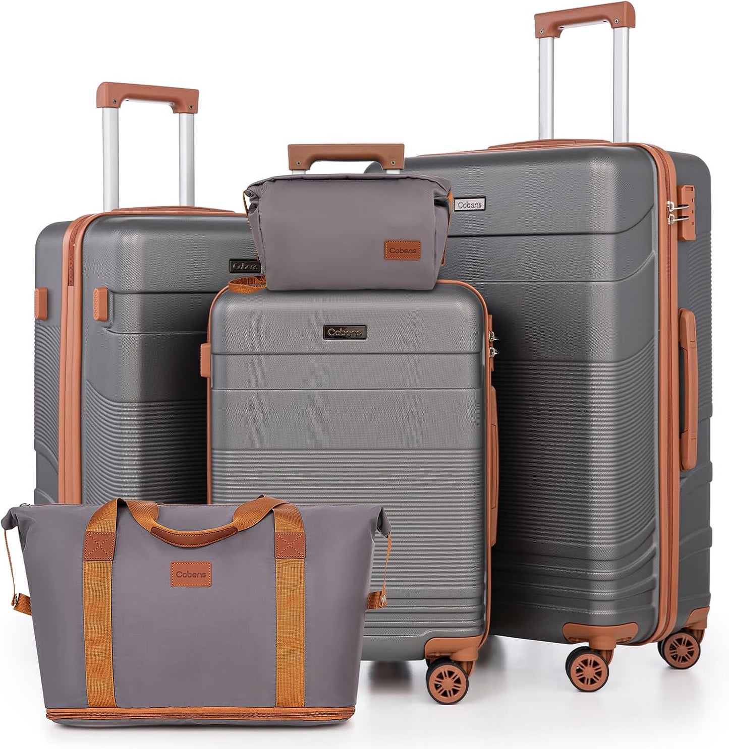Luggage Sets 5 Piece with Spinner Wheels, Lightweight Hardshell Suitcases Set with Lock for Men and Women, Carry on Luggage Travel Set with Durable ABS Hard Case