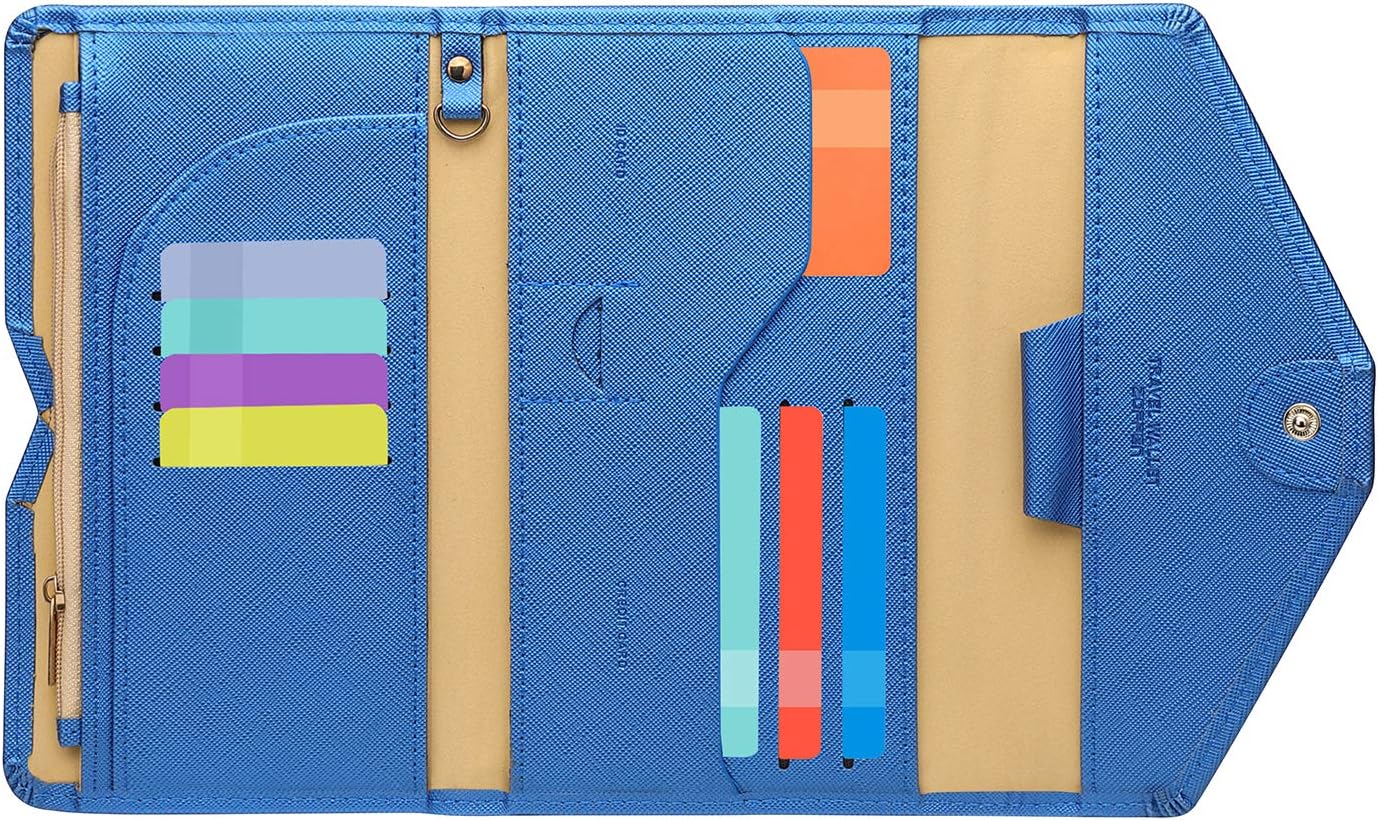 ZOPPEN Mulit-purpose Rfid Blocking Passport Holder Travel Wallet (Ver.4) Passport and Vaccine Card Holder ComboTri-fold Document Organizer Travel Essentials