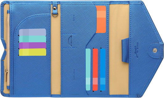 ZOPPEN Mulit-purpose Rfid Blocking Passport Holder Travel Wallet (Ver.4) Passport and Vaccine Card Holder ComboTri-fold Document Organizer Travel Essentials