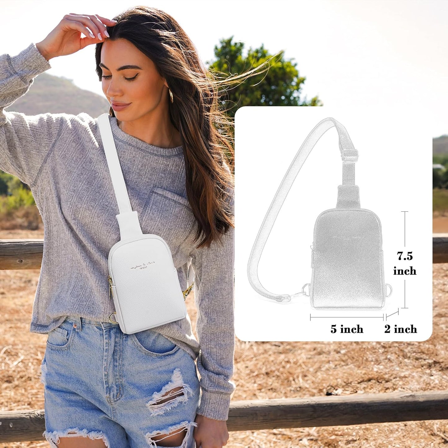 INICAT Travel Small Sling Bag Faux Leather Crossbody Bags Women Cross Body Bag Purses for Woman