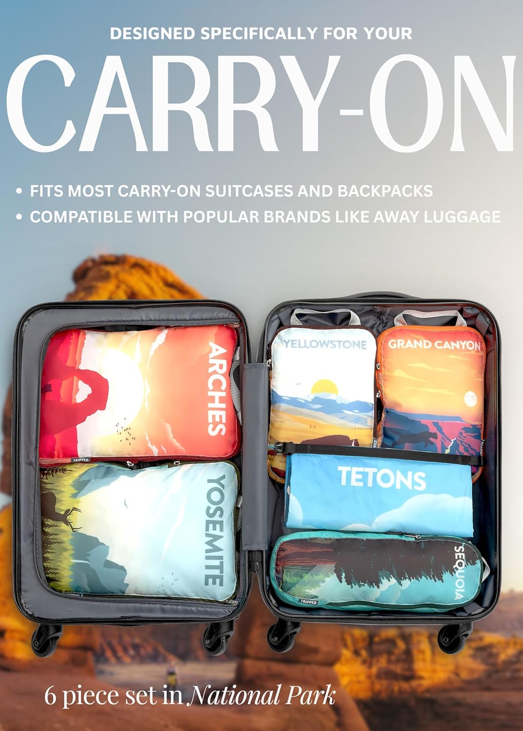 Compression Packing Cubes Set for Travel - Lightweight, Durable Clothes Organizer for Carry-On