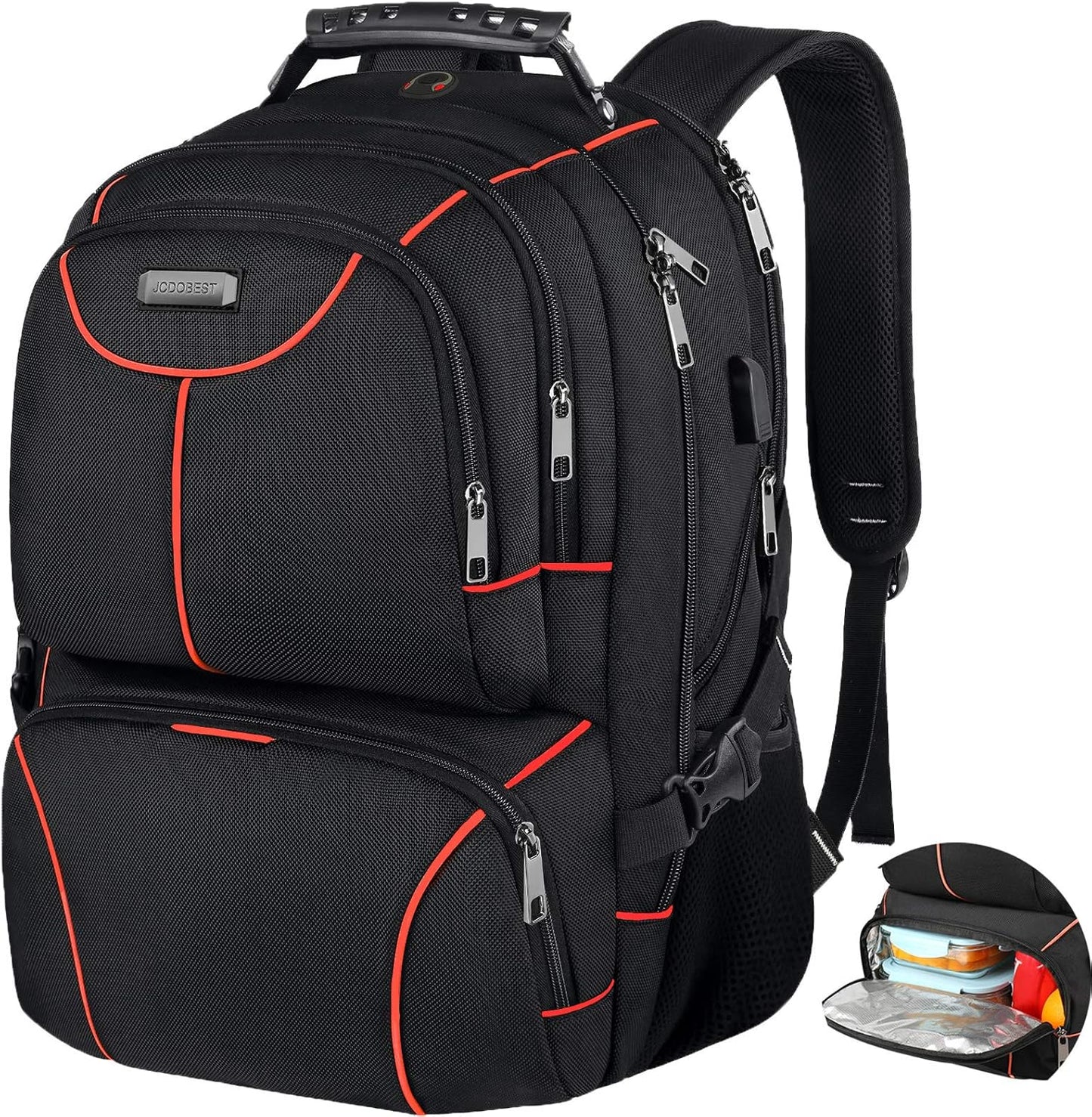 VECKUSON Lunch Bag Backpack, Insulated Cooler Lunch Box, Extra Large 17.3 inch Laptop Backpack with