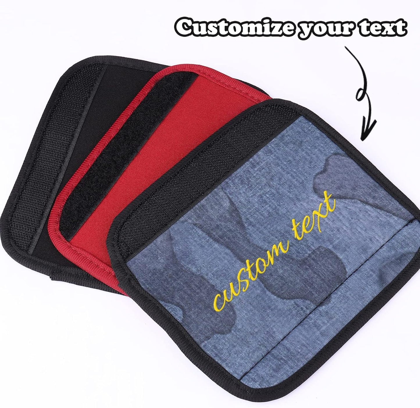 Luggage Handle Wraps Personalized Custom Embroidered Name for Suitcase Travel Luggage Identifiers/Tags/Marker/Grips (Blue)