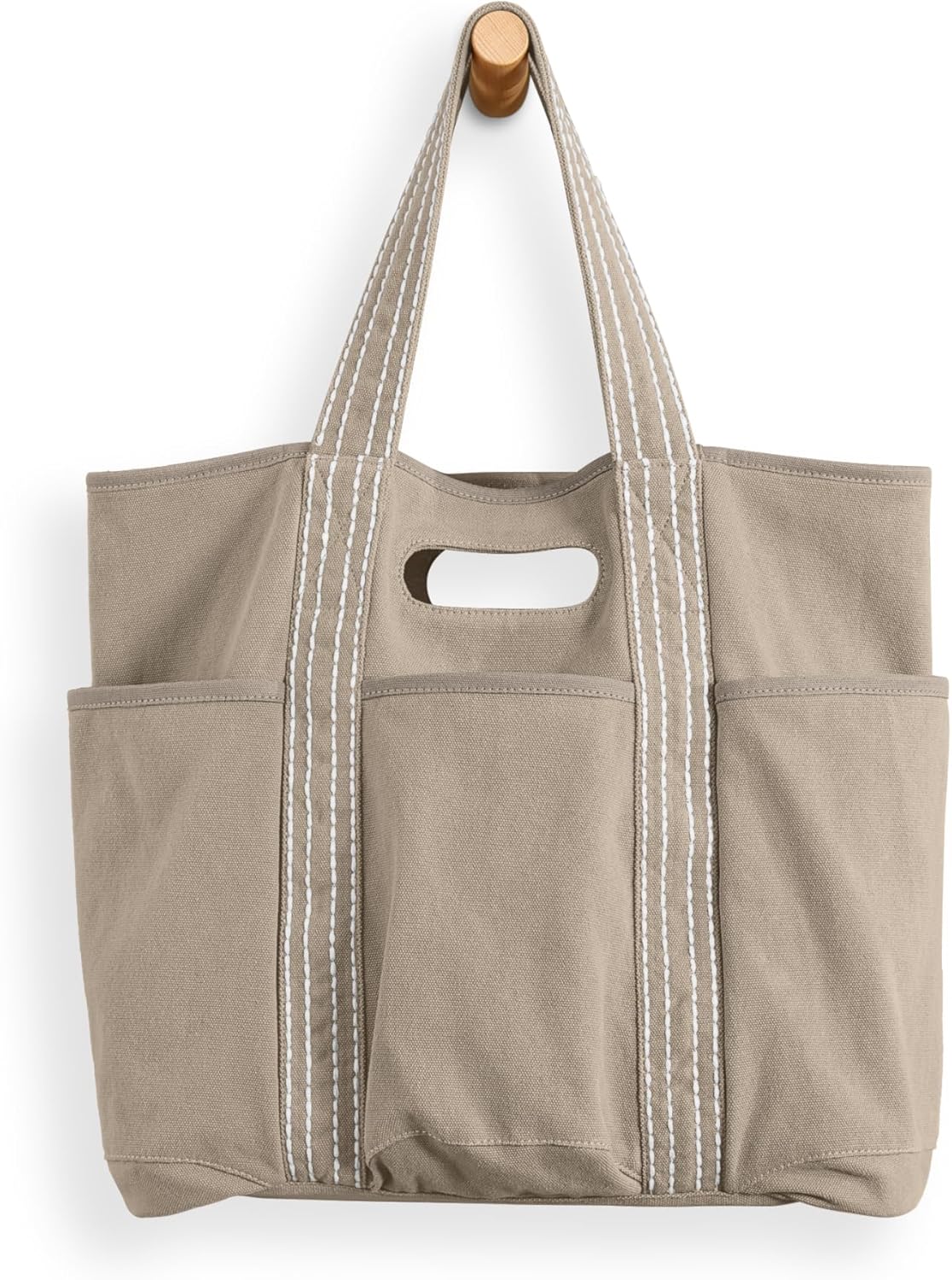 ODODOS 29L Oversized Canvas Tote Bag Large Capacity Open Top Shoulder Bags for Gym Workout Shopping Beach Travel