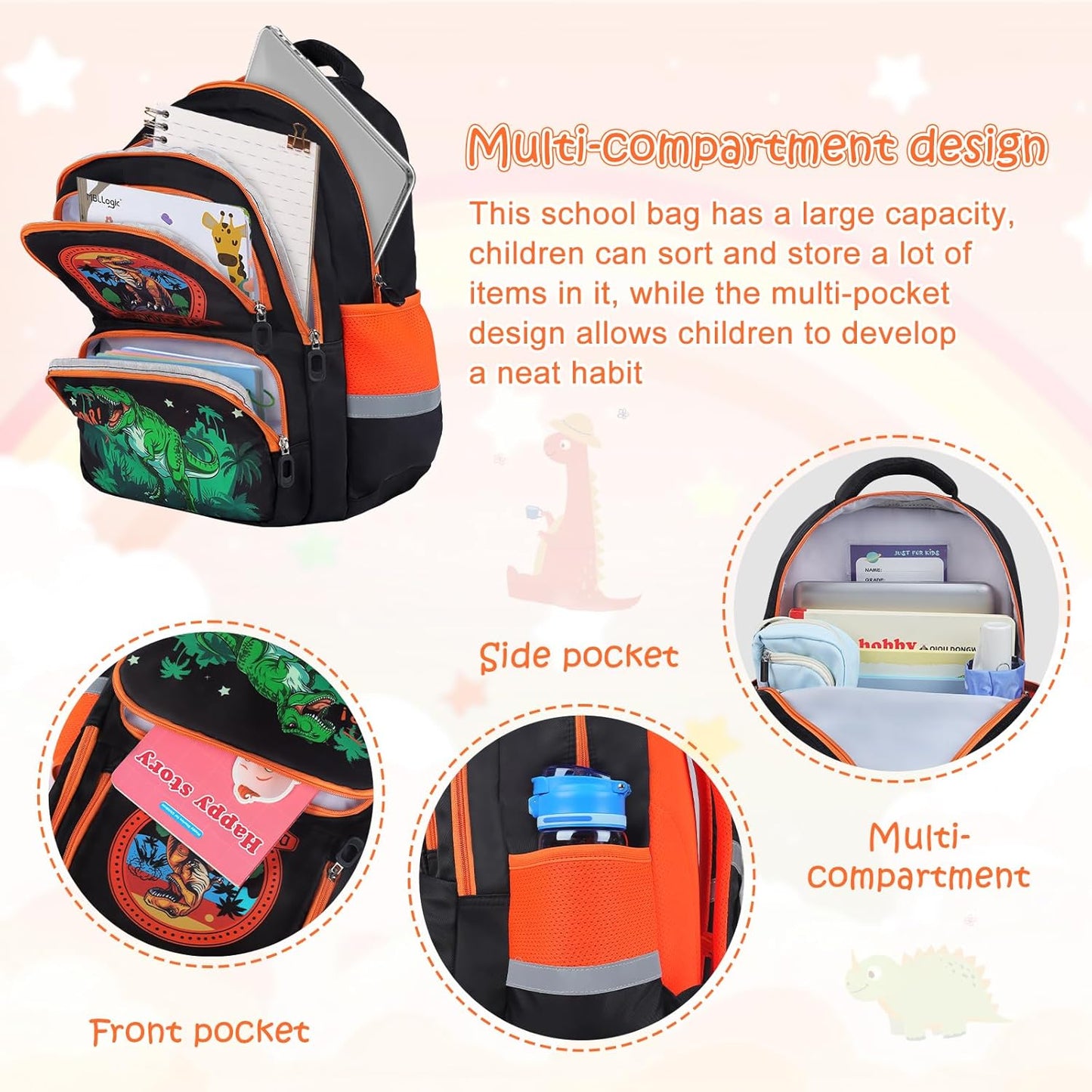 Kids Backpack for Boys Girls Children Bookbags for Preschool Elementary Middle School Lightweight Teen School Bags Backpacks