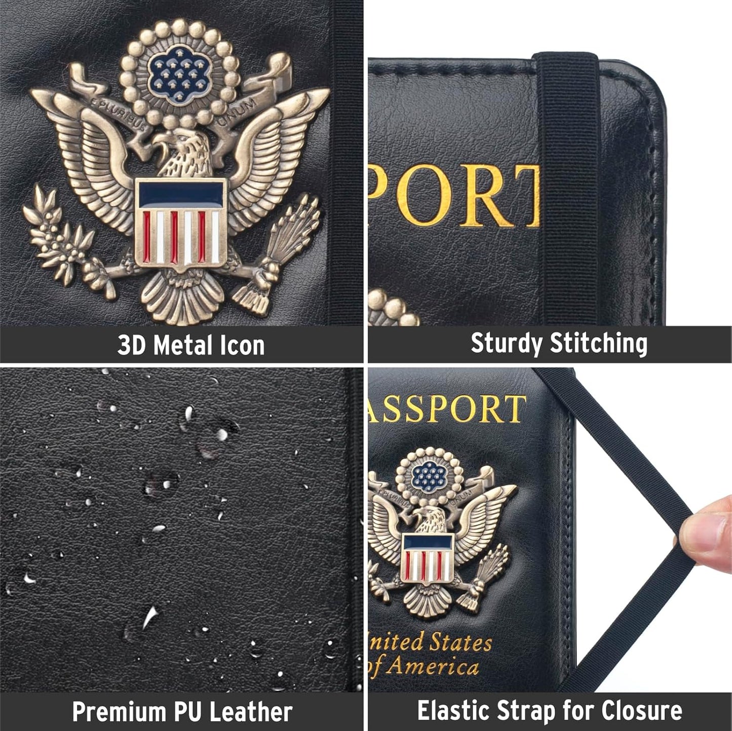 Coowayze Passport Holder Cover for Women Men, Leather US Passport Wallet Case with Vaccine Card