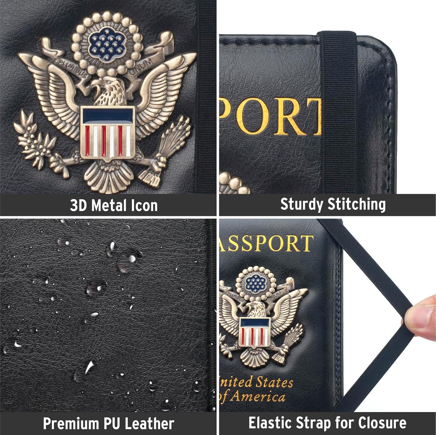Coowayze Passport Holder Cover for Women Men, Leather US Passport Wallet Case with Vaccine Card