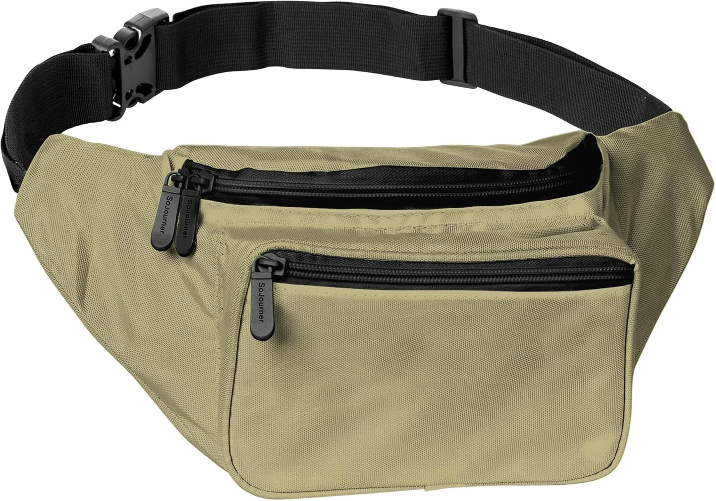 Olive Green Fanny Pack Belt bag - Crossbody Waist Bag for Men or Women - Hands-Free, Waterproof Large Bumbag for Hiking, Running, and Travel