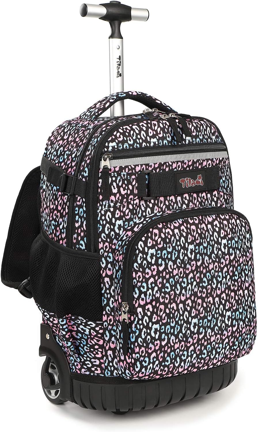 Tilami Rolling Backpack 18 inch Wheeled Backpack School College Student Travel Trip Boys and Girls