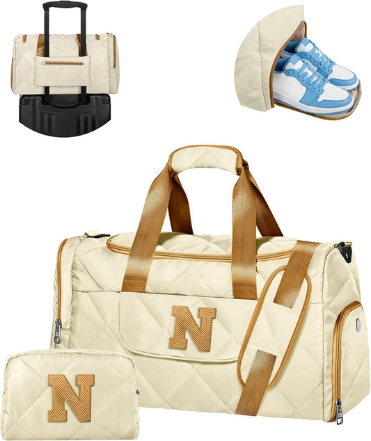 Gifts for Teenage Girls, Personalized Weekender Bag with Shoe Compartment, Dance Bag Duffle Bag with Makeup Bag, Trendy Gift for Daughter Granddaughter, 13-15, 16-19 Year Old Girls