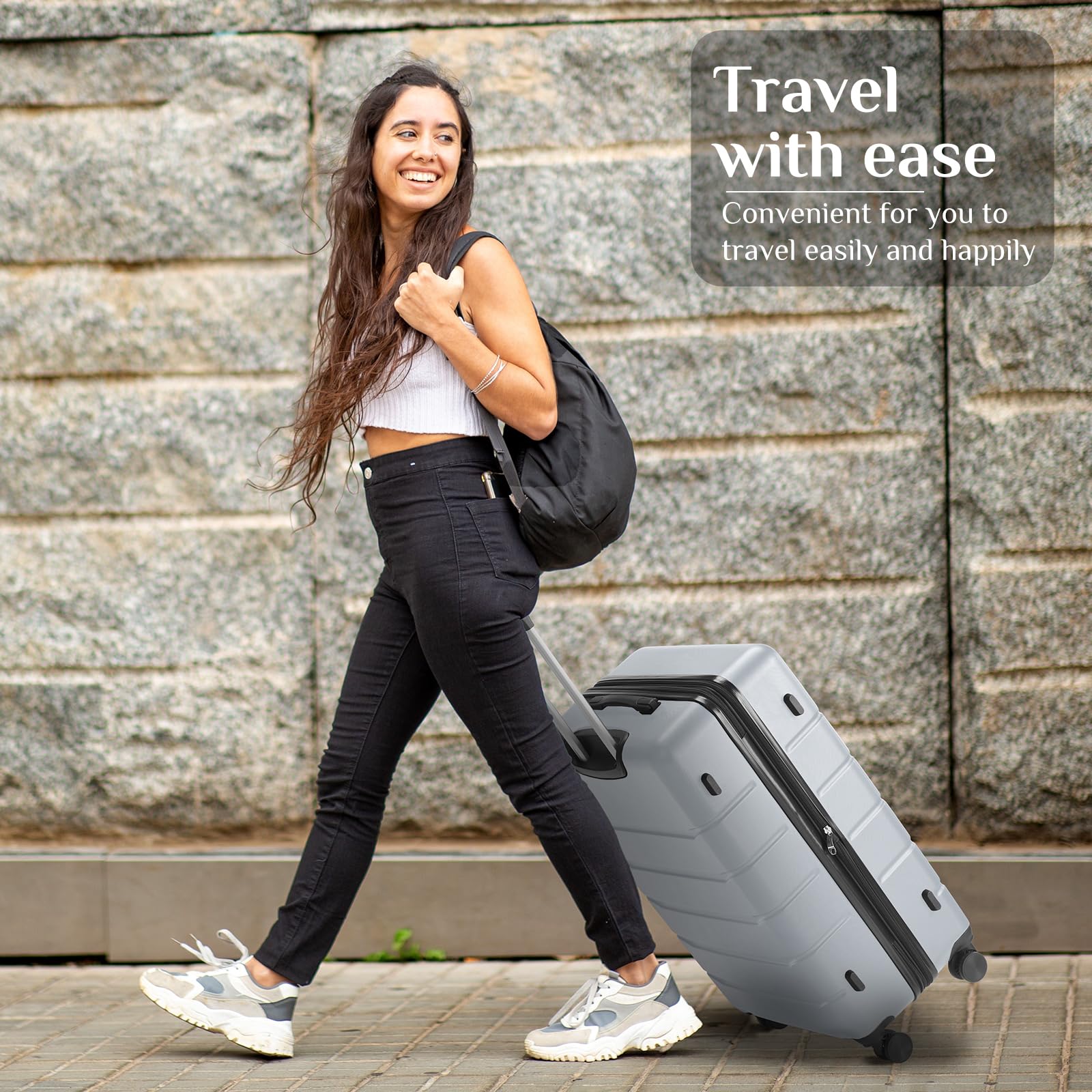 OLIXIS 20 Inch Carry-On Luggage, Hardside Suitcase with Spinner Wheels, Lightweight ABS Hard Shell