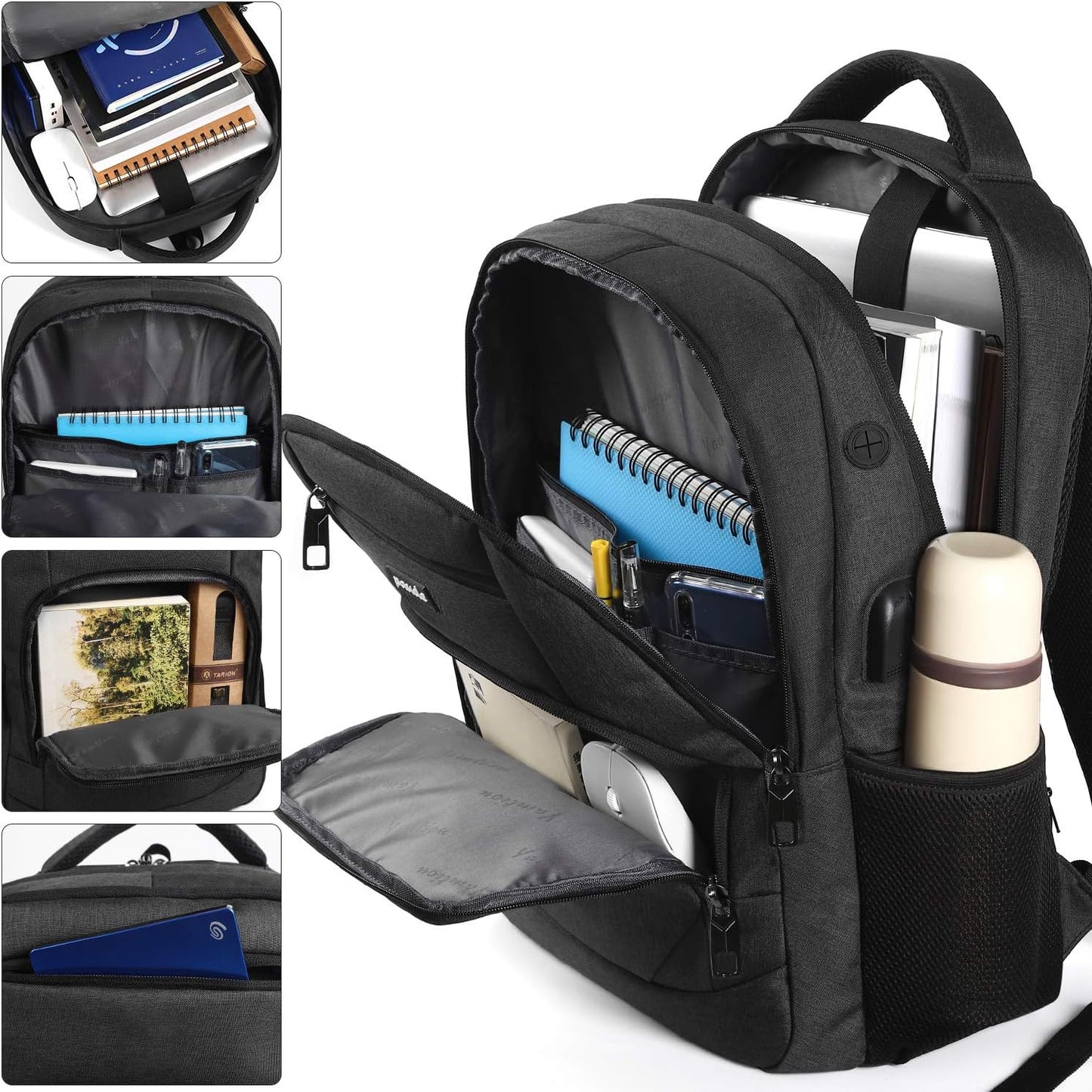 Paude Backpack for Men and Women,17.3 inch School Backpack for Teens,Travel Laptop Backpack with