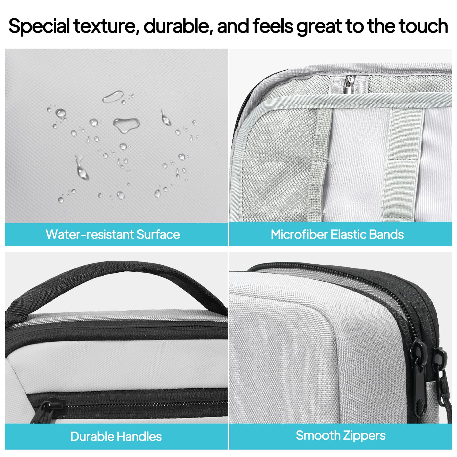 TOPEAST Expandable Cable Organizer Bag, Large Capacity Tech Pouch Electronics Travel Organizer