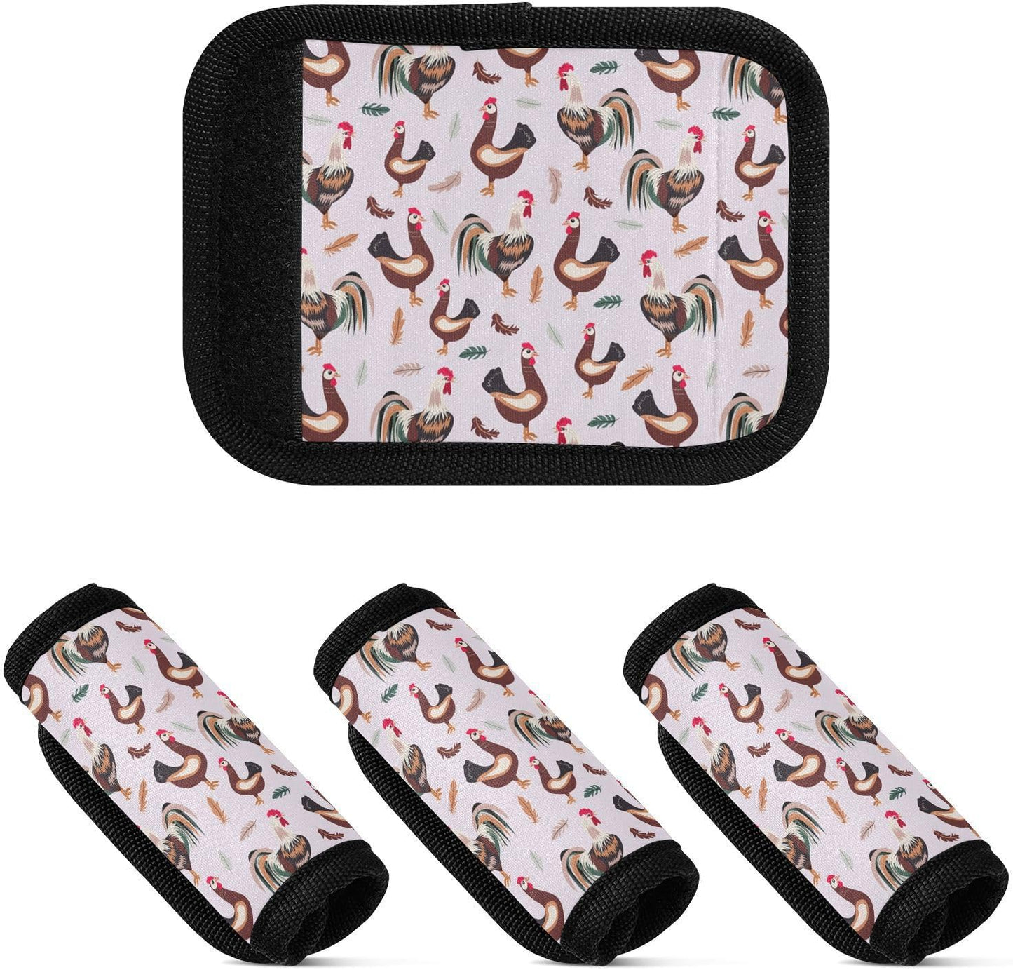 Chickens 2 Pack Luggage Handle Wrap for Suitcase Luggage Identifier Travel Tags Handle Protection Sleeve Cover