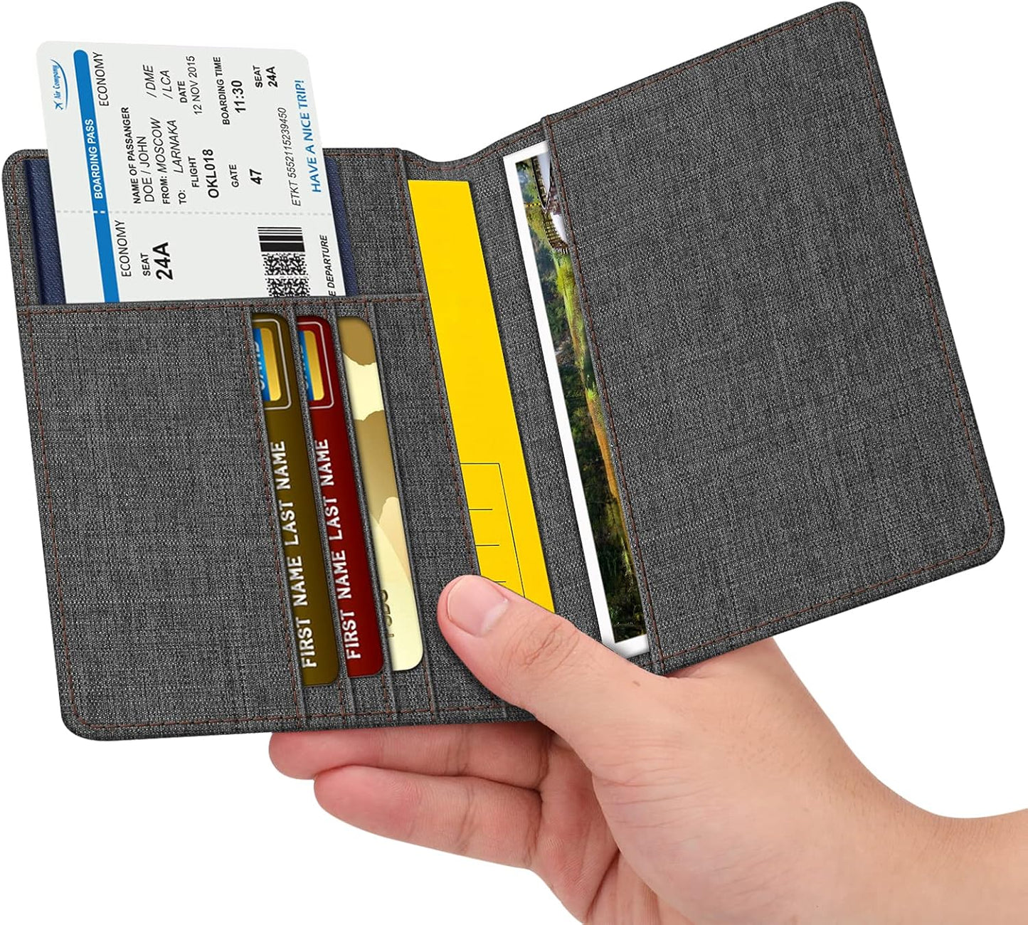 FINTIE Passport Holder, Slim Travel Wallet RFID Blocking Card Case Cover Passport Cover Protector Essentials with Credit Card Slots for Women/Men