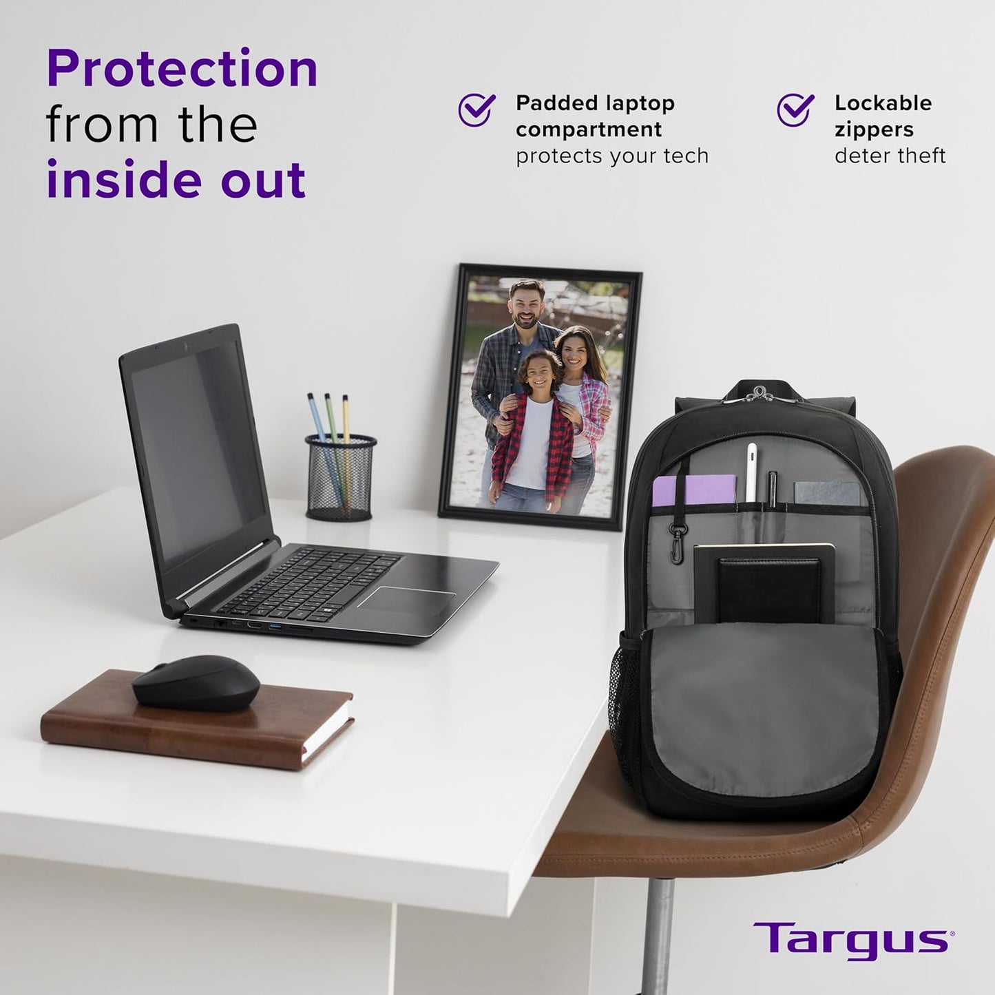 Targus 15-16 Inch Classic Laptop Backpack - Fits Most Laptops up to 16", Padded Travel Backpack for Business Commuters, College, and Travel (TBB943GL)