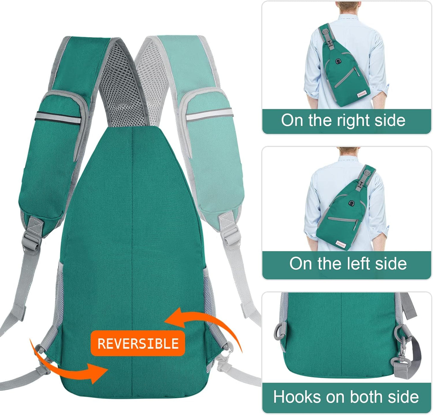ZOMAKE Sling Bag,Small Crossbody Sling Backpack,Water Resistant Shoulder Daypack for Travel,Anti