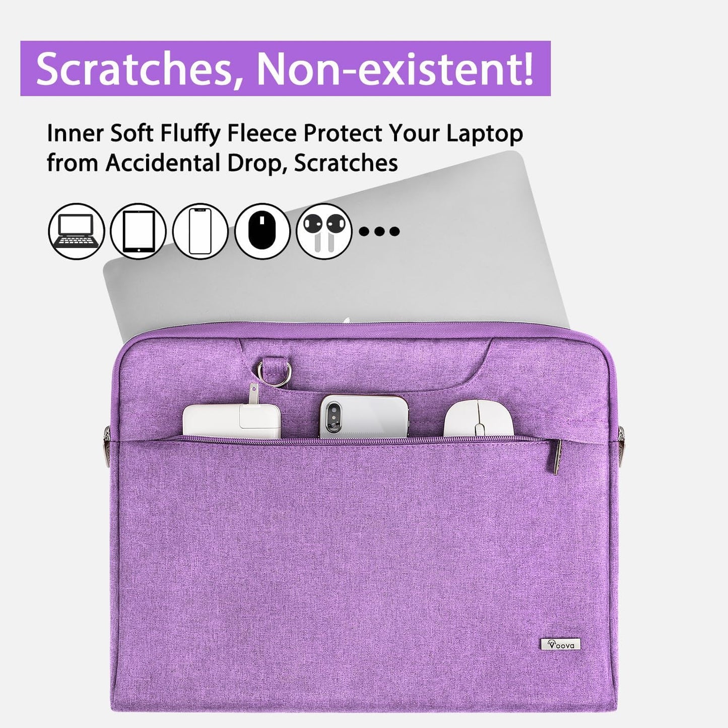 Voova Laptop Case 13 14 15 16 17 Inch with Shoulder Strap, Waterproof Laptop Sleeve Slim Briefcase