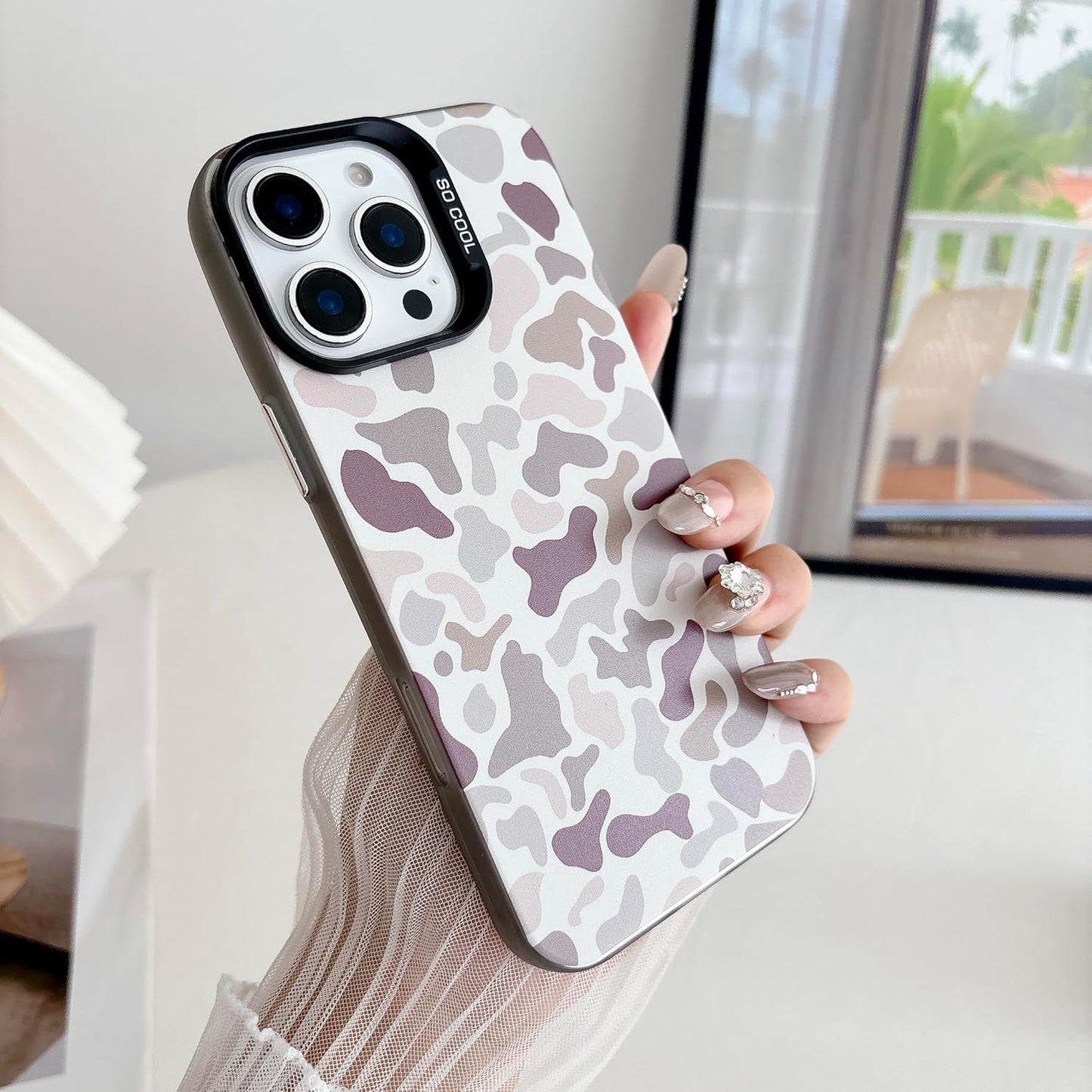 for iPhone 14 Pro Max Case, Vintage Camo Pattern Design for Men Boys Teens, Cool Camouflage Shockproof Protective Cover for Girls Women - Black