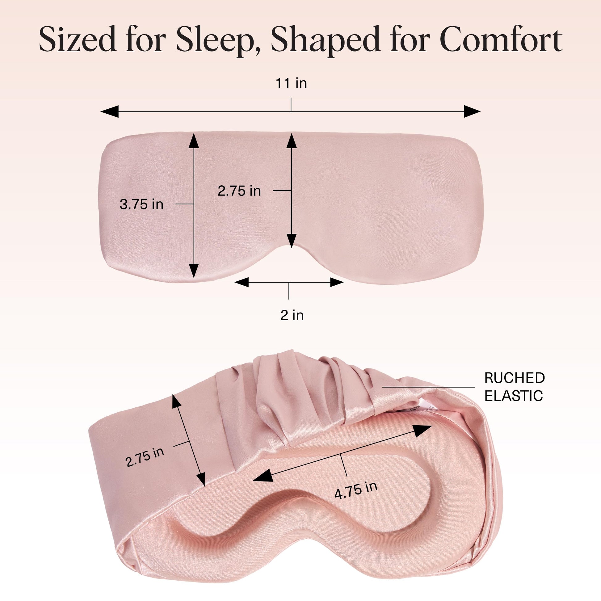 Kitsch Contour Satin Sleep Mask | Eye Masks for Sleep - Blush