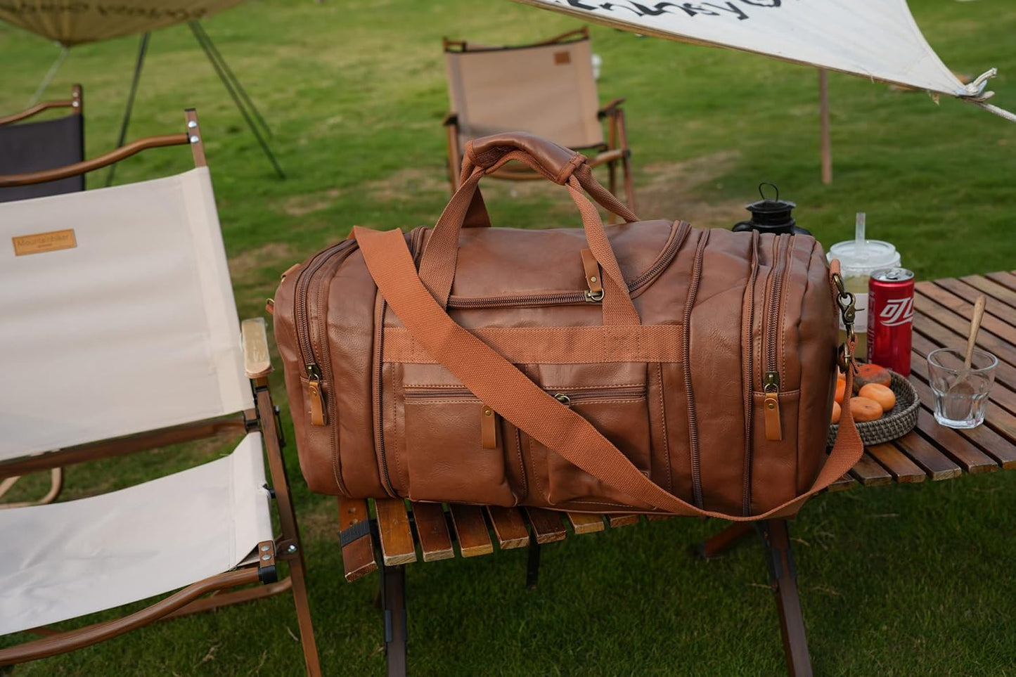 Vegan Leather Travel Duffel Weekender Bag Carry on Overnight Bag Sports Duffel bag For men and Women HB-21
