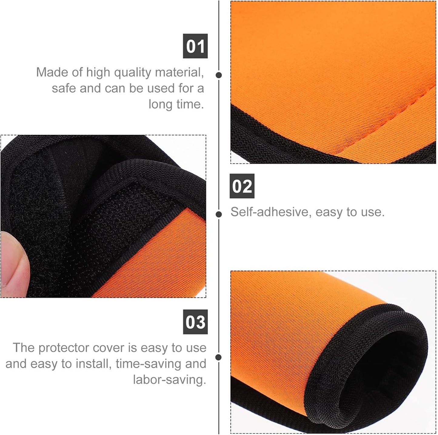 generic Neoprene Handle Wrap, Travel Bag Covers, Luggage Grip Identifiers Suitcase Wraps (Orange), Black,Orange