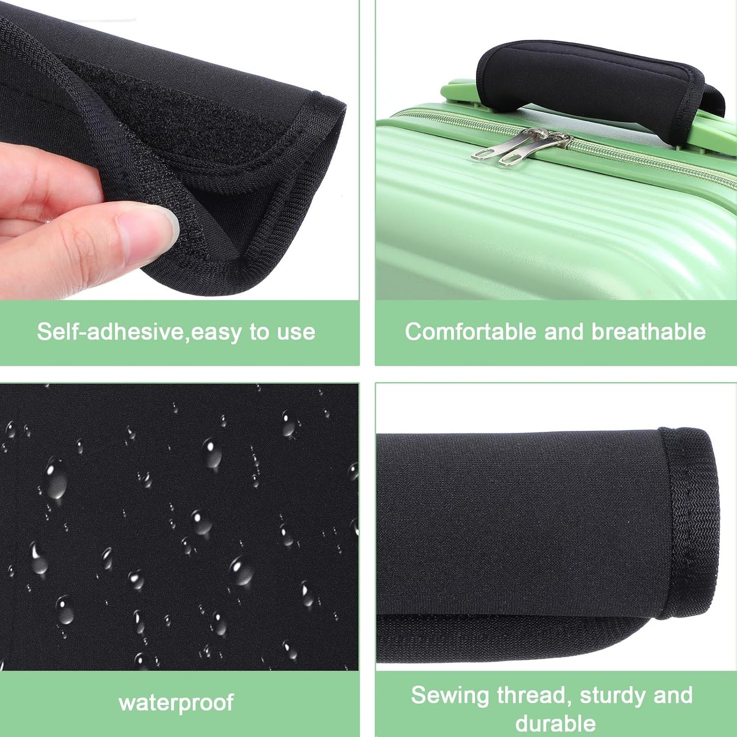 2 Pack Luggage Handles Wrap for Suitcases, Soft Travel Bag Handles Cover, Comfort Soft Luggage Handle Wraps for Suitcase, Padded Handle Grip, Suitcase Tags Identifiers for Travel Accessories
