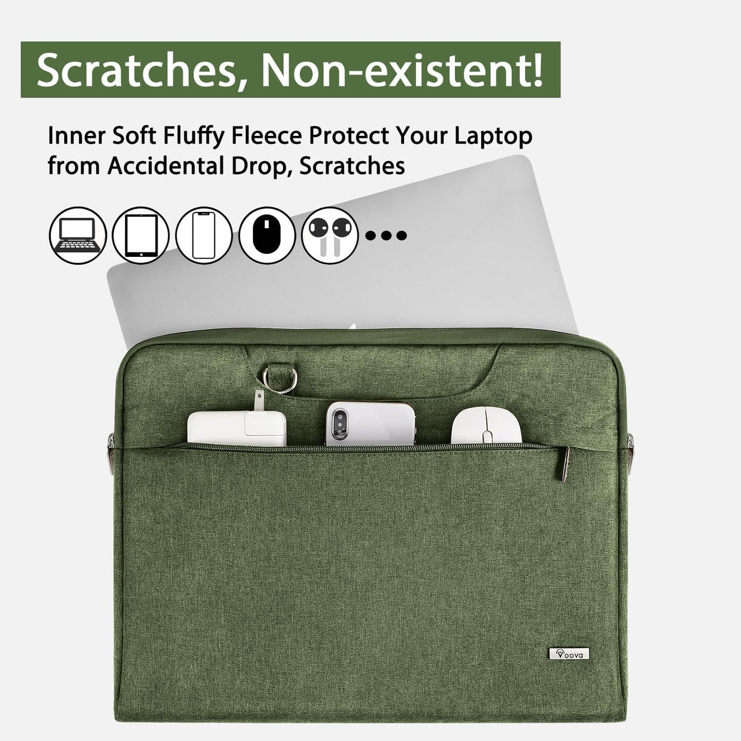 Voova Laptop Case 13 14 15 16 17 Inch with Shoulder Strap, Waterproof Laptop Sleeve Slim Briefcase