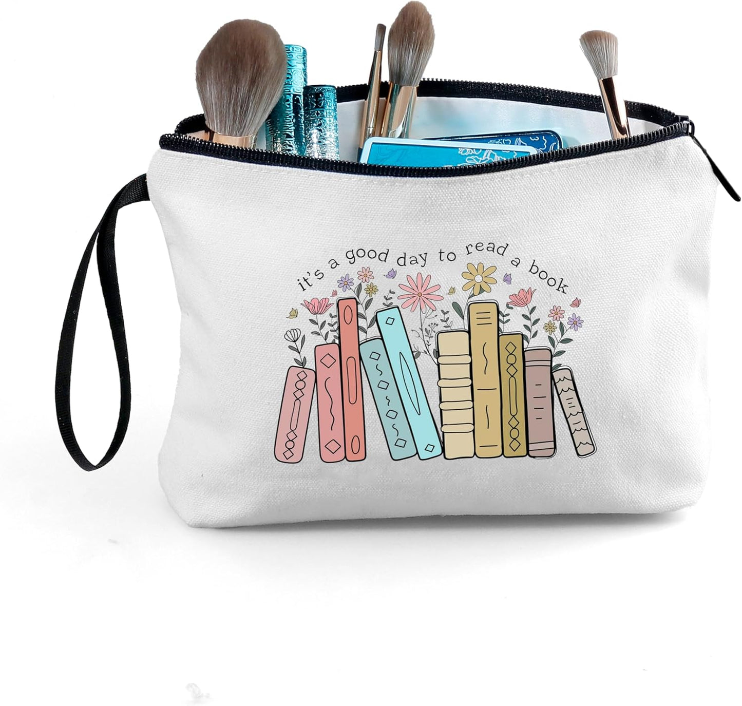 SEAMOON Librarian Funny Reader Womens Birthday Gifts Travel Cosmetic Makeup Bags for Women Friends Female Sister Daughter