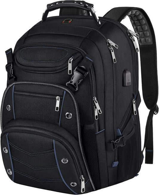18.4 Laptop Backpack for unisex, 55L Extra Large Gaming Laptops Backpack with USB Charger Port,TSA Friendly Flight Approved and RFID Anti-Theft Pocket