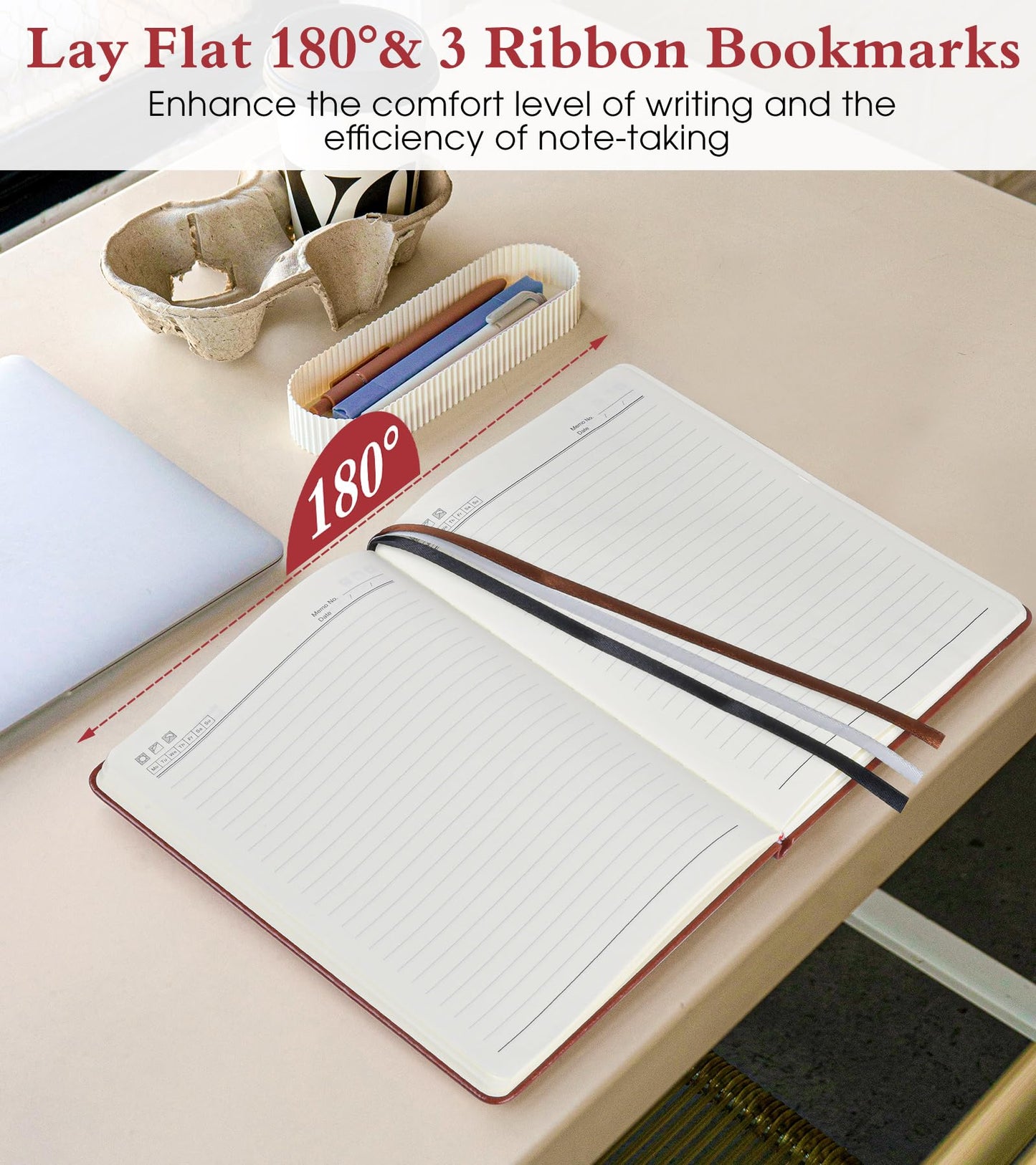 PAIBAS Lined Journal Notebook for Women Men, 160 Pages, A5 Hardcover Vintage Leather Journaling