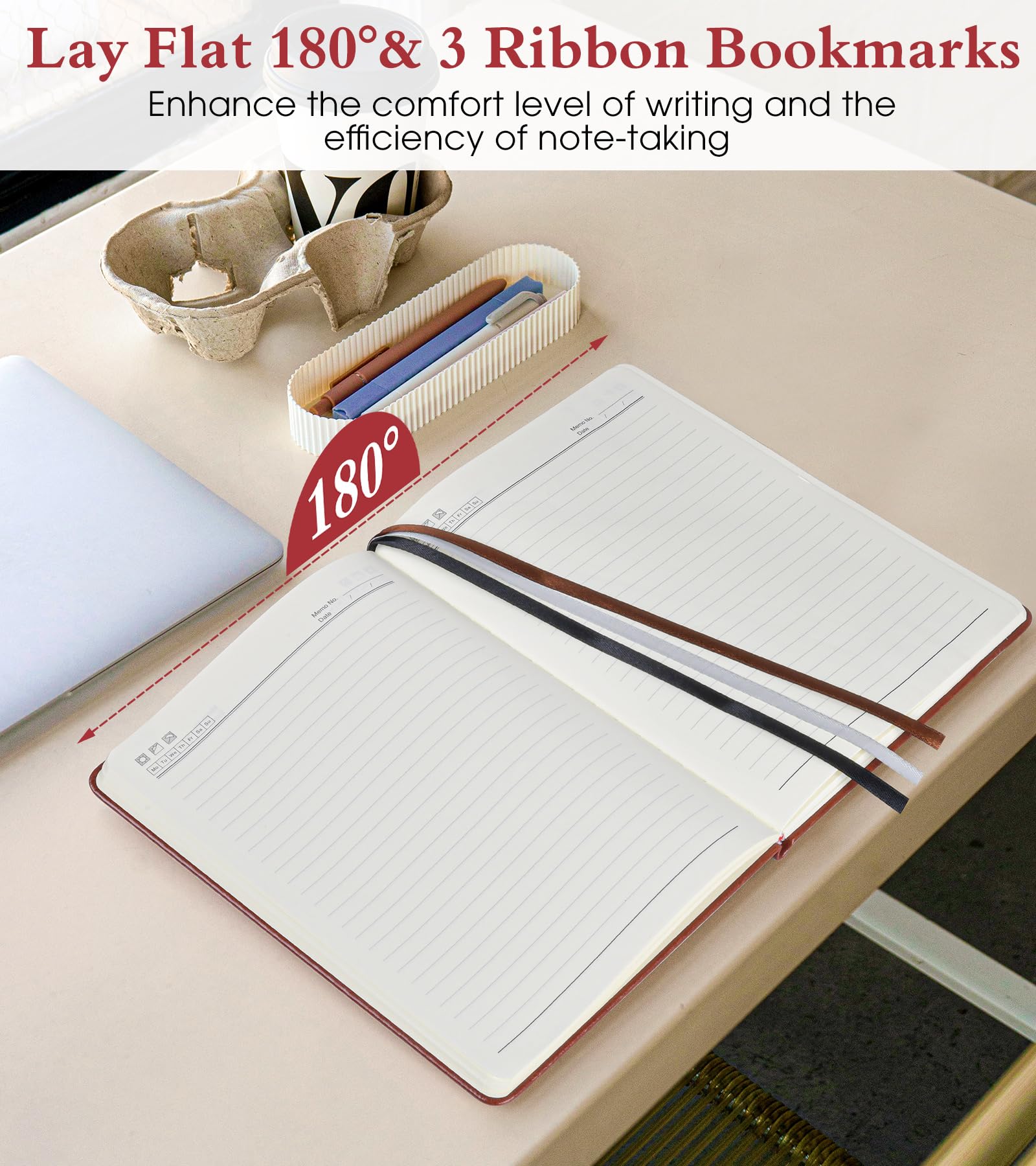 PAIBAS Lined Journal Notebook for Women Men, 160 Pages, A5 Hardcover Vintage Leather Journaling