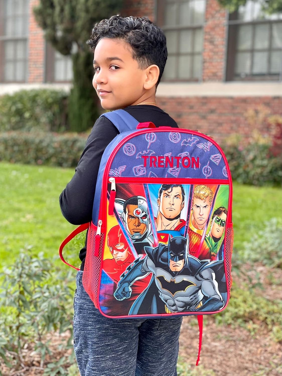 Personalized 16 Inch License School Backpack - DC JL