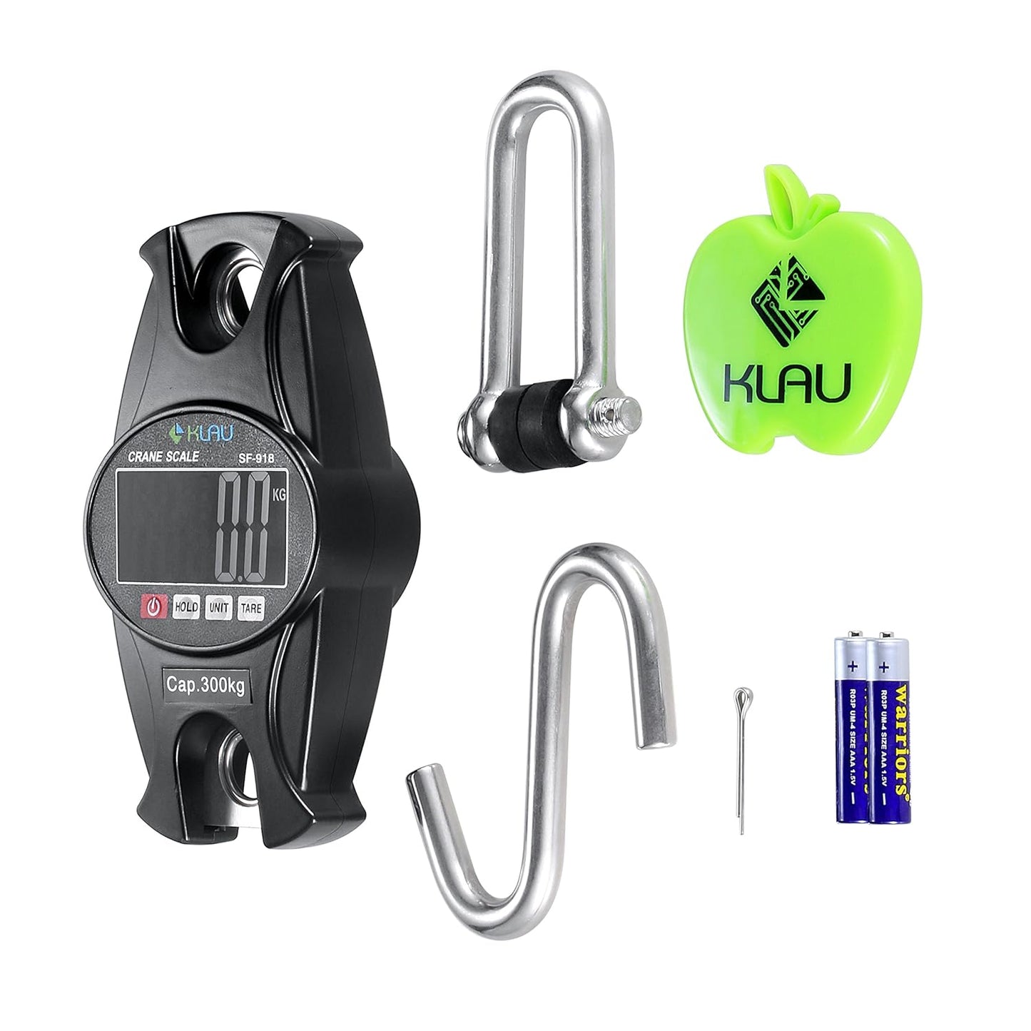Klau Digital Hanging Scales High Precision Sensor 300 Kg / 600 lb SF-918 Heavy Duty Crane Scale Black for Home Factory Hunting