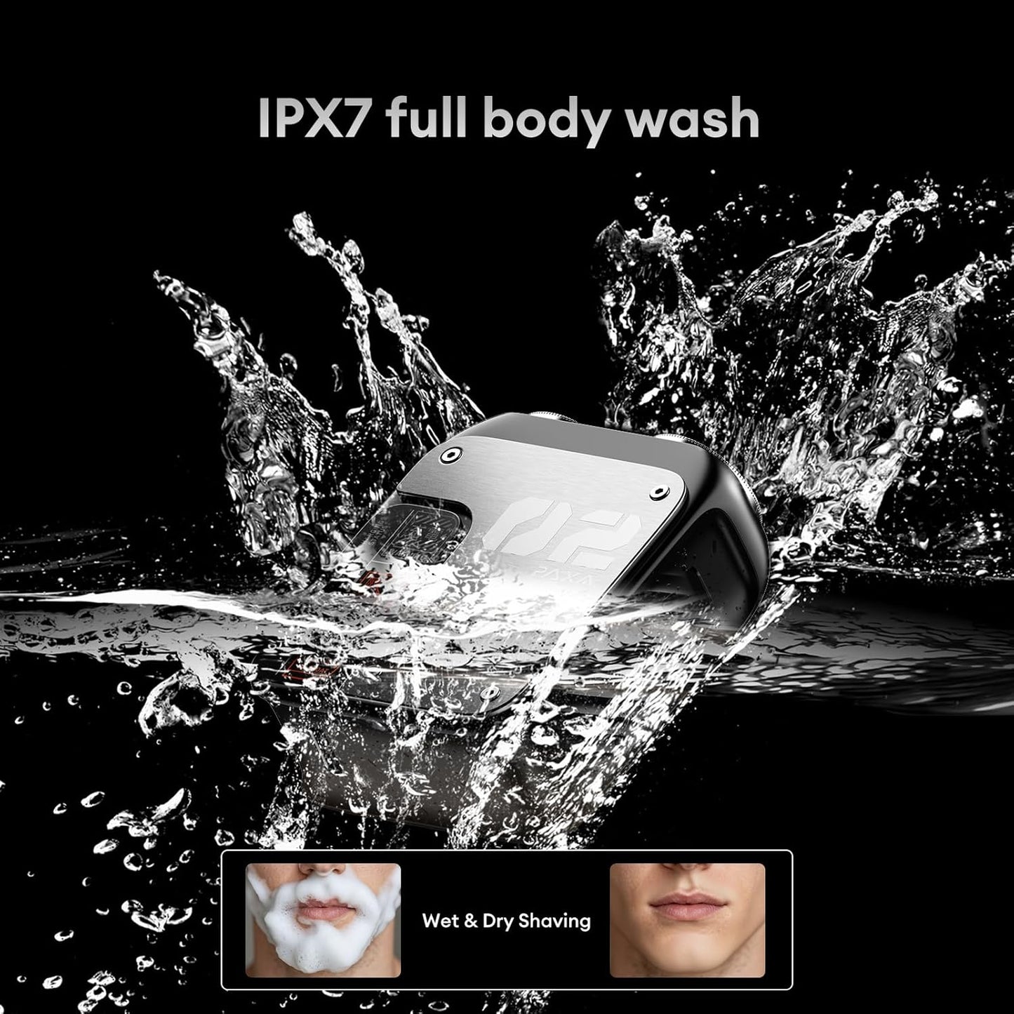 PAXA Mini Portable Electric Shaver,9000RPM Mens Electric Shaver,Dual-Head Rotary Razor Travel Shavers IPX7 Waterproof Wet & Dry for Shaving Face,USB-C Rechargeable for Home,Car,Travel(Gray)