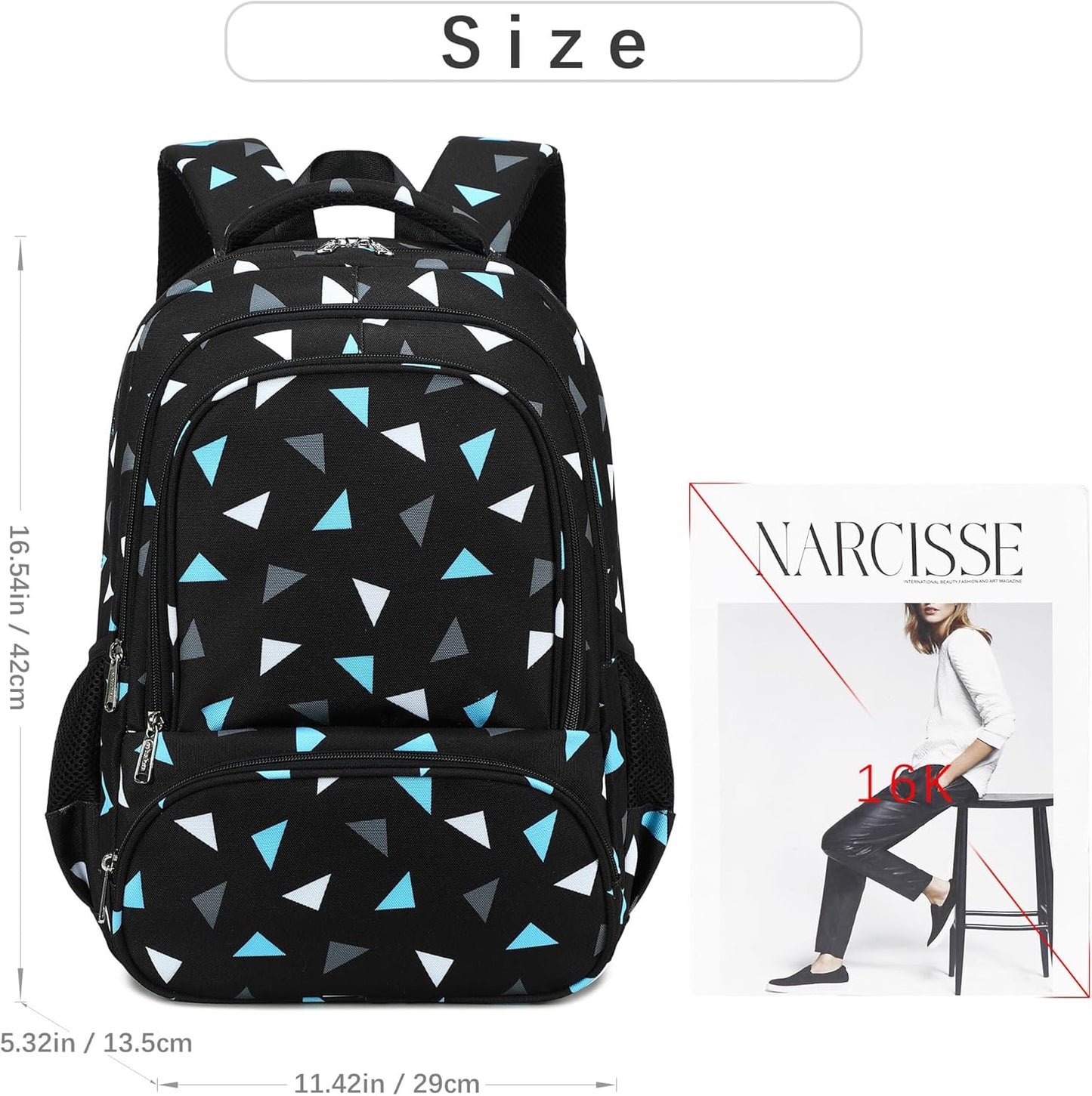 abshoo Lightweight Kids Backpack For School Boys Bookbag Kindergarten Elementary School Bags (Geometry Black)