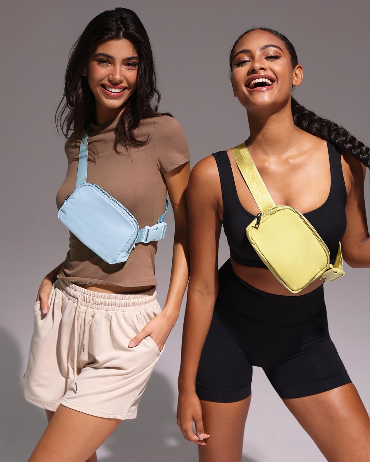 Fanny Pack Cross Body Small Crossbody Bags for Women Men Trendy Nylon Waterproof Mini Purse Travel Running Belt Bag Lulu Dupes Bum Hip Chest Waist Pack Side Bag Must Have Fuchsia