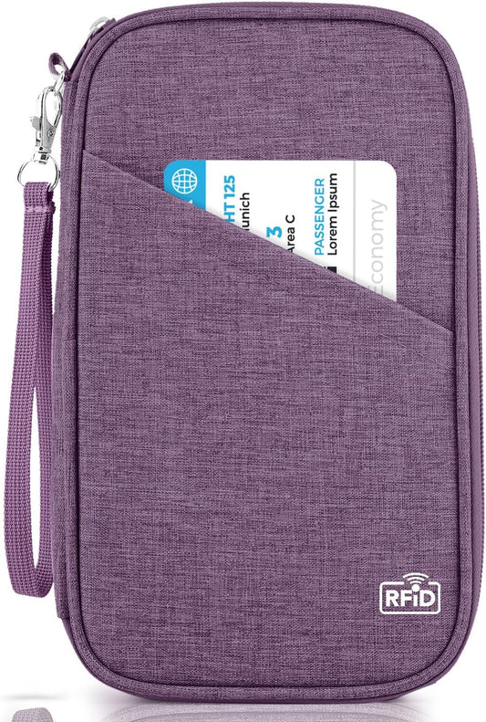 Passport Holder Family, Women Rfid Blocking Passport Wallet, Travel Essentials Premium Wallets, Waterproof Passport Holders Bag for Men Traveling, Travel Document Organizer Credit Cards Case