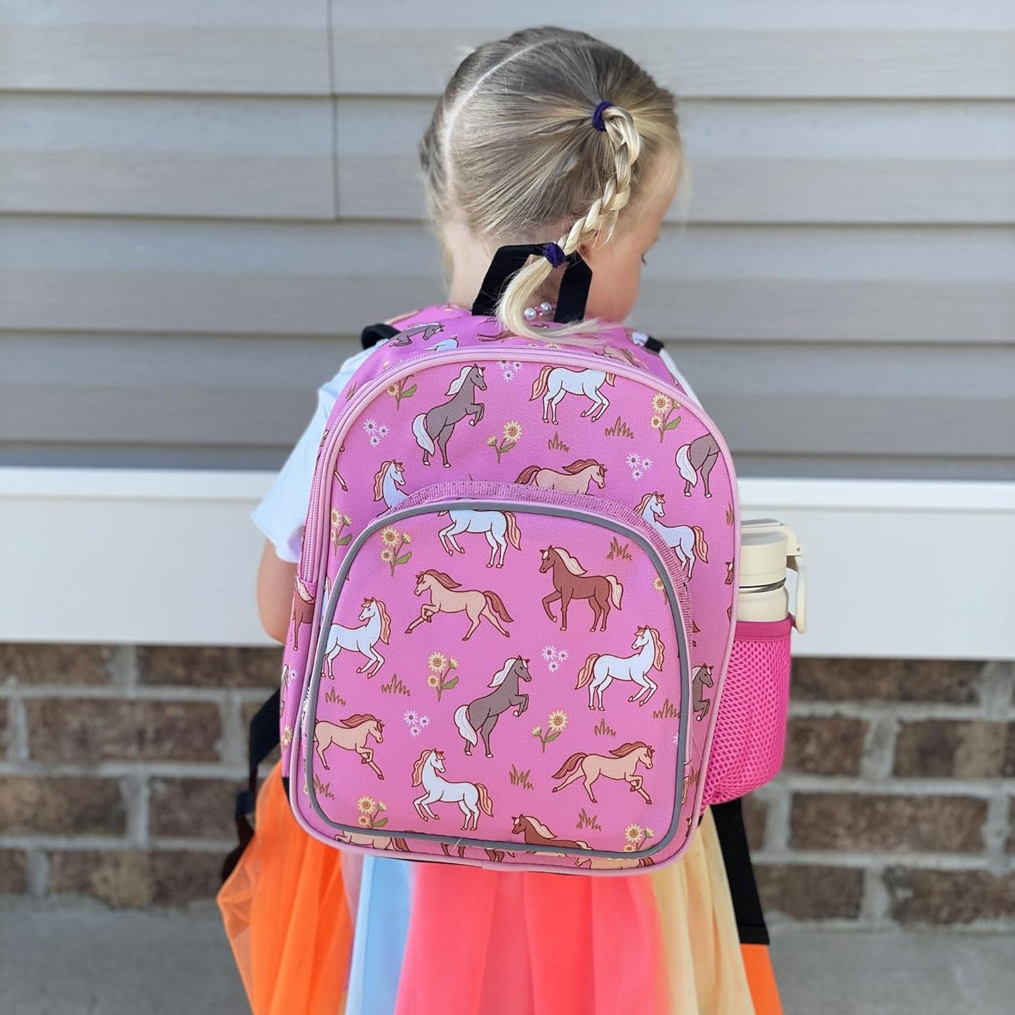 Wildkin 12-inch Kids Backpack – Padded, Adjustable, Ideal for Daycare & Travel -Wild Horses