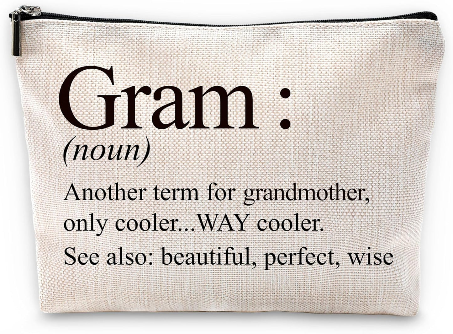 Sufamb Gram Gifts Makeup Bag, Gram Gifts for Mother's Day Birthday from Grandkids Cosmetic Bags, Best Grandma Gift Portable Small Toiletry Bag Zipper Makeup Pouch
