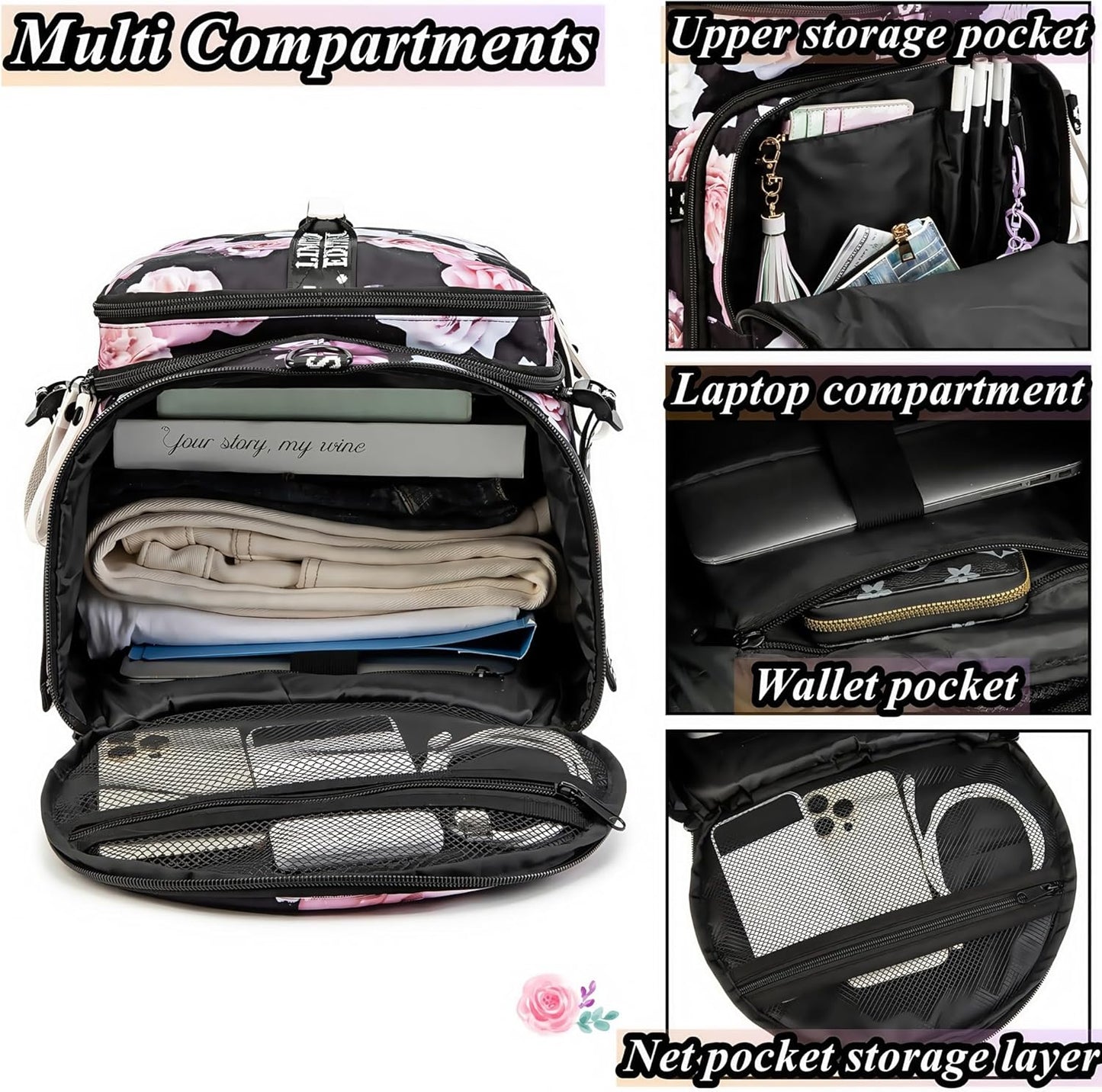 Gym Duffle Bag Backpack with Shoe Compartment,4 ways Travel Backpack for Women and Men,Multi-Functional Weekender bag with Waterproof Layer&Laptop Compartment for Fitness, Travel,Camping